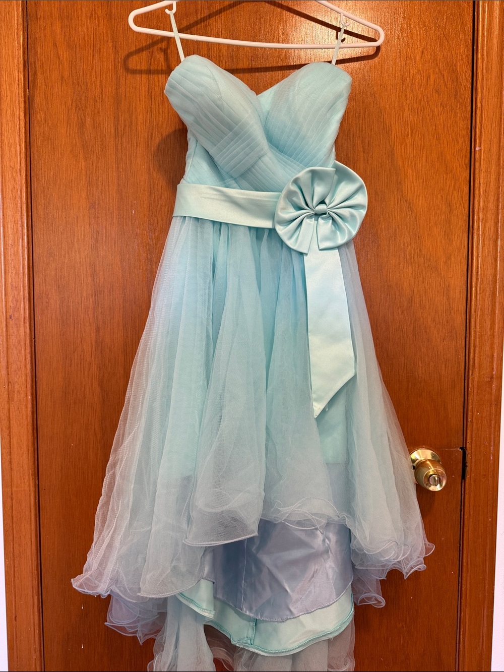 Light Blue Formal Mini Gown